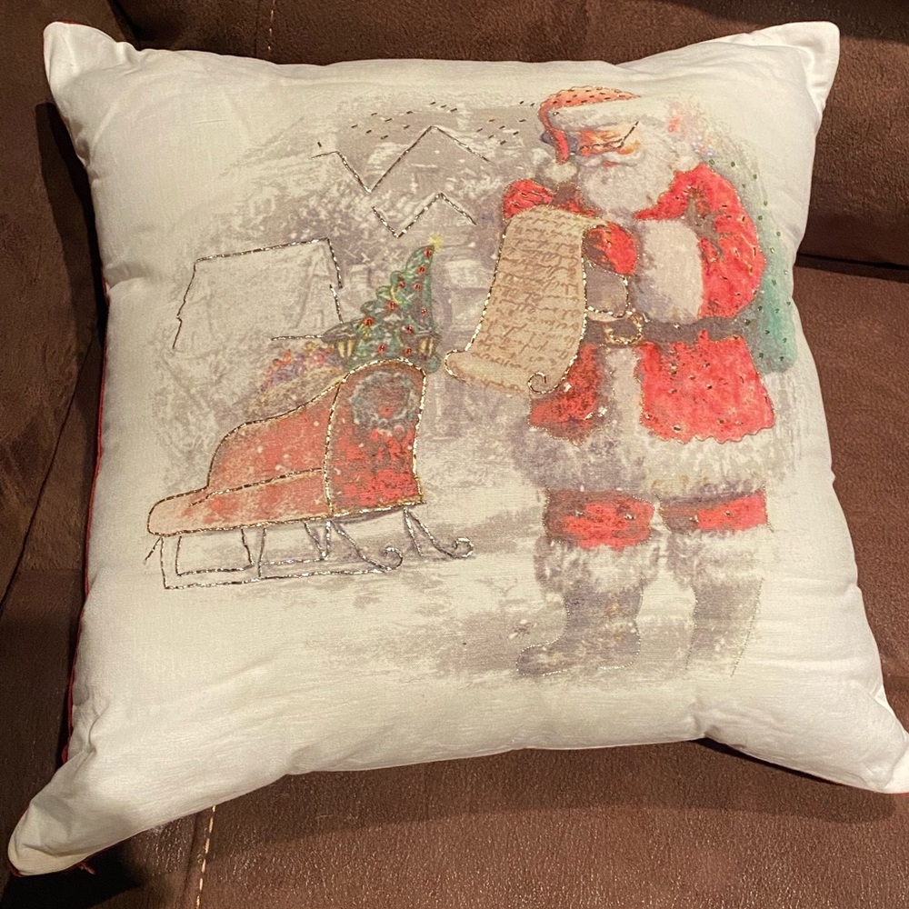 Pottery Barn Nostalgic Santa List Pillow Cover